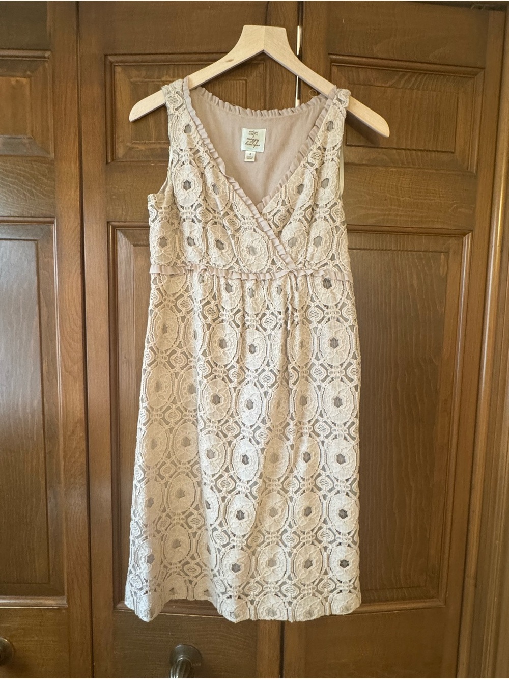 Suzi Chin for Maggy Boutique Sleeveless Crochet Midi Dress - Beige